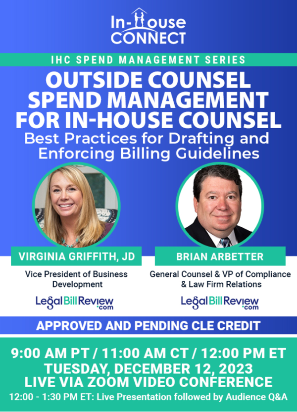 Outside Counsel Spend Management for In-House Counsel: Best Practices ...